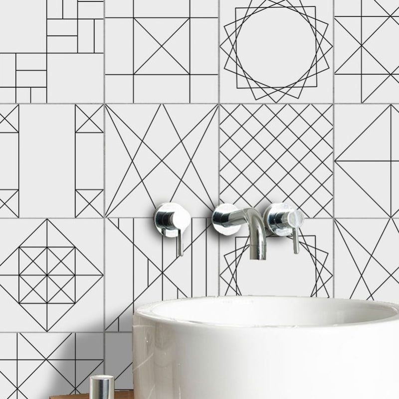 Grey Geometric Sketch Wallpapers Peel and Paste Wall Art for Washroom, 8' L x 8" W Clearhalo 'Modern wall decor' 'Modern' 'Wallpaper' Wall Decor' 1922531