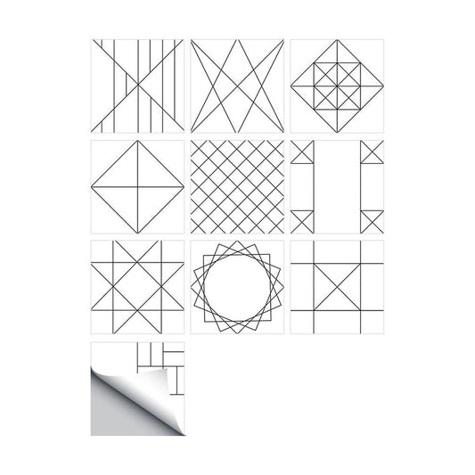Grey Geometric Sketch Wallpapers Peel and Paste Wall Art for Washroom, 8' L x 8" W Clearhalo 'Modern wall decor' 'Modern' 'Wallpaper' Wall Decor' 1922532