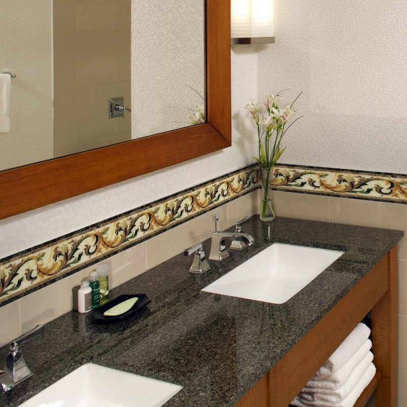 Retro Curved Vines Wallpaper Border Brown Kitchen Backsplash Adhesive Wall Decor, 16.5' x 4" Clearhalo 'Vintage wall decor' 'Vintage' 'Wallpaper' Wall Decor' 1922550