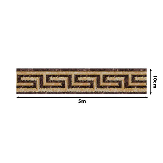 Vintage Maze-Like Wallpaper Border PVC Easy Peel off Brown Wall Covering for Kitchen Clearhalo 'Vintage wall decor' 'Vintage' 'Wallpaper' Wall Decor' 1922557