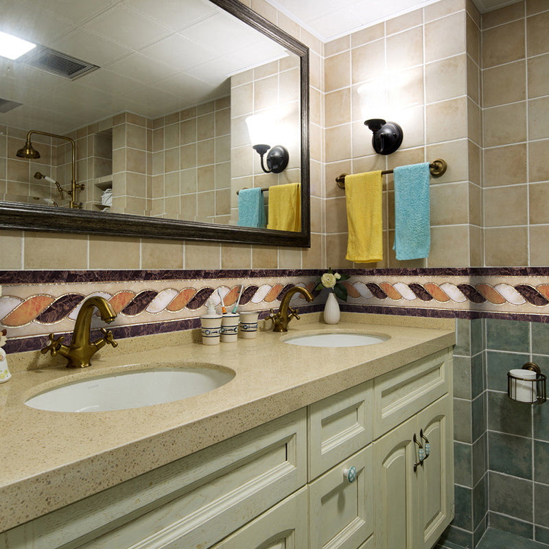 Stranded Cord Print Wallpaper Border Brown PVC Wall Art, Peel and Paste, 16.5' x 4" Brown Clearhalo 'Vintage wall decor' 'Vintage' 'Wallpaper' Wall Decor' 1922558