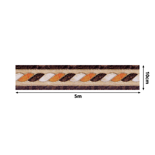 Stranded Cord Print Wallpaper Border Brown PVC Wall Art, Peel and Paste, 16.5' x 4" Clearhalo 'Vintage wall decor' 'Vintage' 'Wallpaper' Wall Decor' 1922562