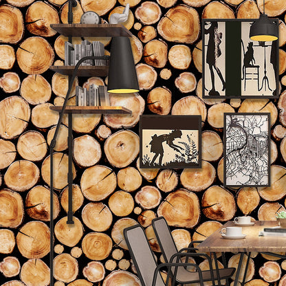 Countryside Wood Logs Wallpaper Border Brown Pick Up Sticks Wall Art for Dining Room Brown 1 Set Clearhalo 'Country wall decor' 'Rustic' 'Wallpaper' Wall Decor' 1922573