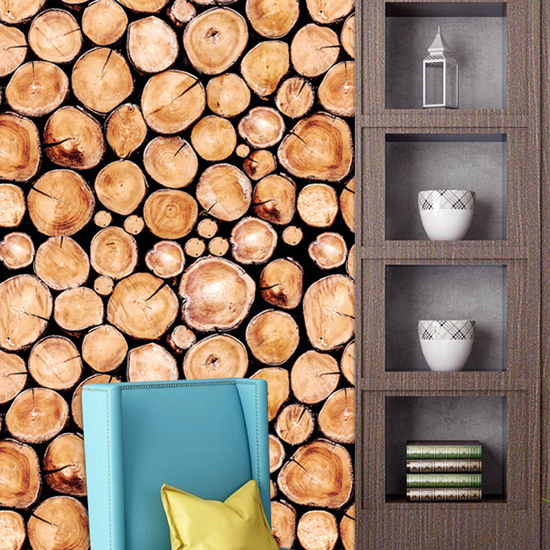 Countryside Wood Logs Wallpaper Border Brown Pick Up Sticks Wall Art for Dining Room Clearhalo 'Country wall decor' 'Rustic' 'Wallpaper' Wall Decor' 1922574