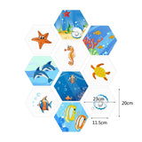 Cartoon Sea Life Wallpaper Panels PVC Blue Self-Adhesive Wall Art for Kids Bedroom Clearhalo 'Wall Decor' 'Wallpaper' 1922584