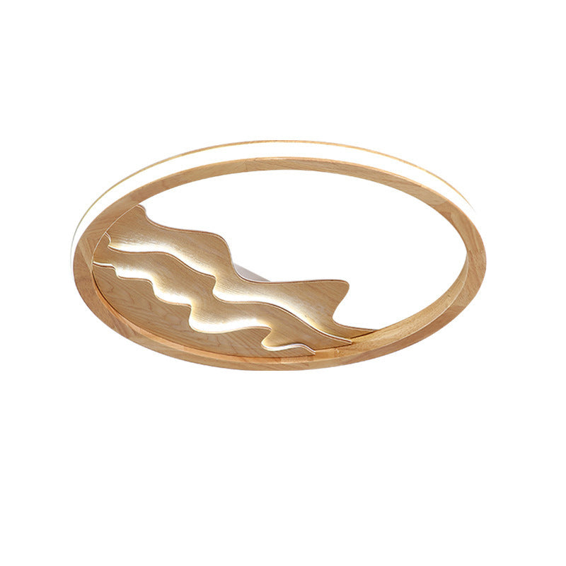 Ring Flush Mount Fixture Modern Wood 13"/15"/21" W LED Beige/White Flush Light for Bedroom, Natural/3 Color/Remote Control Stepless Dimming Clearhalo 'Ceiling Lights' 'Close To Ceiling Lights' 'Close to ceiling' 'Flush mount' Lighting' 1922614