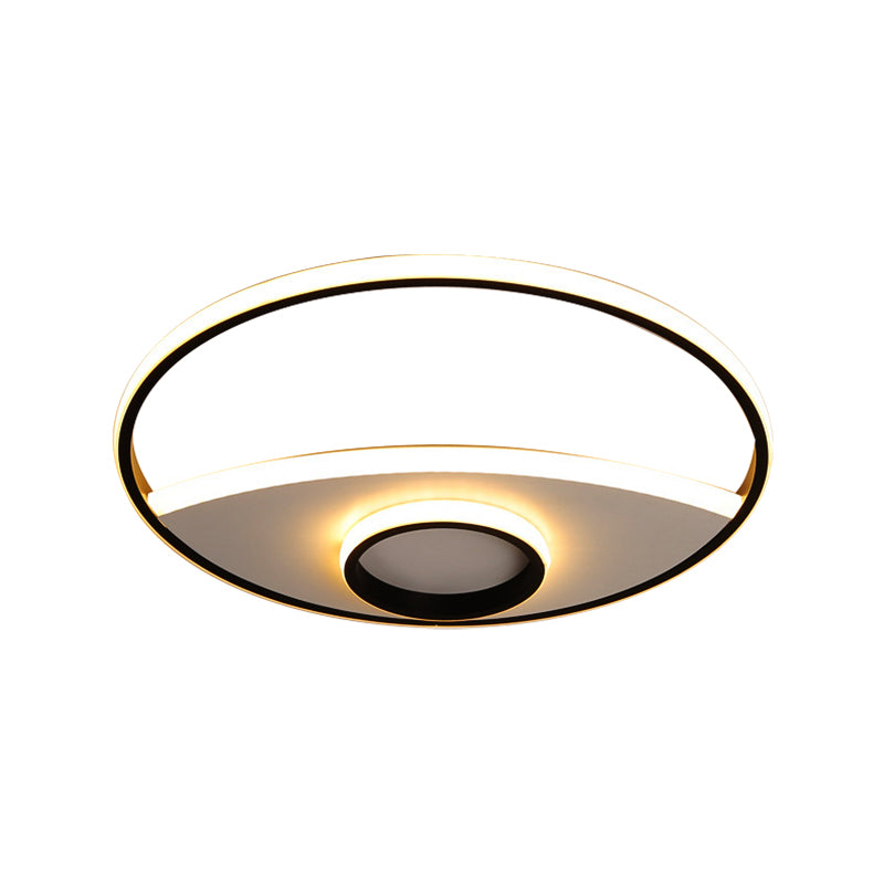 Silver Circle Ceiling Fixture Modern Acrylic 16"/19.5"/23.5" Flushmount Lights in Warm/White Clearhalo 'Ceiling Lights' 'Close To Ceiling Lights' 'Close to ceiling' 'Flush mount' Lighting' 1922627