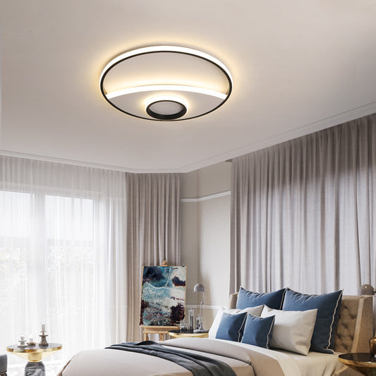 Silver Circle Ceiling Fixture Modern Acrylic 16"/19.5"/23.5" Flushmount Lights in Warm/White Clearhalo 'Ceiling Lights' 'Close To Ceiling Lights' 'Close to ceiling' 'Flush mount' Lighting' 1922629