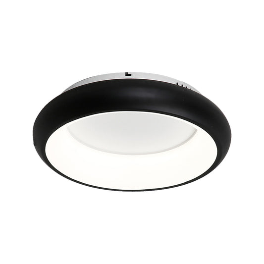 19.5"/25.5" W Donut Flush Mount Lighting Macaron Metal and Acrylic Integrated Led Flush Lamp in Black/Green/Gold/White Clearhalo 'Ceiling Lights' 'Close To Ceiling Lights' 'Close to ceiling' 'Flush mount' Lighting' 1922666