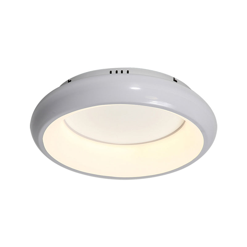 19.5"/25.5" W Donut Flush Mount Lighting Macaron Metal and Acrylic Integrated Led Flush Lamp in Black/Green/Gold/White Clearhalo 'Ceiling Lights' 'Close To Ceiling Lights' 'Close to ceiling' 'Flush mount' Lighting' 1922671