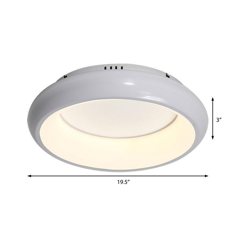 19.5"/25.5" W Donut Flush Mount Lighting Macaron Metal and Acrylic Integrated Led Flush Lamp in Black/Green/Gold/White Clearhalo 'Ceiling Lights' 'Close To Ceiling Lights' 'Close to ceiling' 'Flush mount' Lighting' 1922672