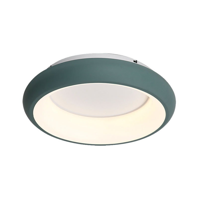 19.5"/25.5" W Donut Flush Mount Lighting Macaron Metal and Acrylic Integrated Led Flush Lamp in Black/Green/Gold/White Clearhalo 'Ceiling Lights' 'Close To Ceiling Lights' 'Close to ceiling' 'Flush mount' Lighting' 1922676