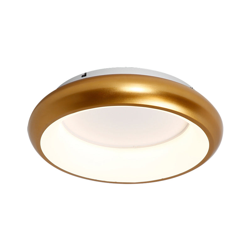 19.5"/25.5" W Donut Flush Mount Lighting Macaron Metal and Acrylic Integrated Led Flush Lamp in Black/Green/Gold/White Clearhalo 'Ceiling Lights' 'Close To Ceiling Lights' 'Close to ceiling' 'Flush mount' Lighting' 1922681