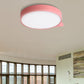 Blue/Pink/Red/Yellow Circular Flush Lighting with Diffuser Macaron Metal Ceiling Flush Mount in Second Gear, 19.5"/24.5" W Pink Clearhalo 'Ceiling Lights' 'Close To Ceiling Lights' 'Close to ceiling' 'Flush mount' Lighting' 1922684