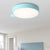 Blue/Pink/Red/Yellow Circular Flush Lighting with Diffuser Macaron Metal Ceiling Flush Mount in Second Gear, 19.5"/24.5" W Blue Clearhalo 'Ceiling Lights' 'Close To Ceiling Lights' 'Close to ceiling' 'Flush mount' Lighting' 1922699