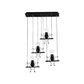 3/4/6 Bulbs Little People Multi Pendant Light Contemporary Metal Hanging Light Fixture in Black Clearhalo 'Ceiling Lights' 'Pendant Lights' 'Pendants' Lighting' 1922706