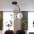 Modern Style 3/5 Lights Chandelier Lamp with Handblown Glass Shade Black/White Finish Global Pendant Lighting 3 Black Clearhalo 'Ceiling Lights' 'Close To Ceiling Lights' 'Close to ceiling' 'Semi-flushmount' Lighting' 1922724