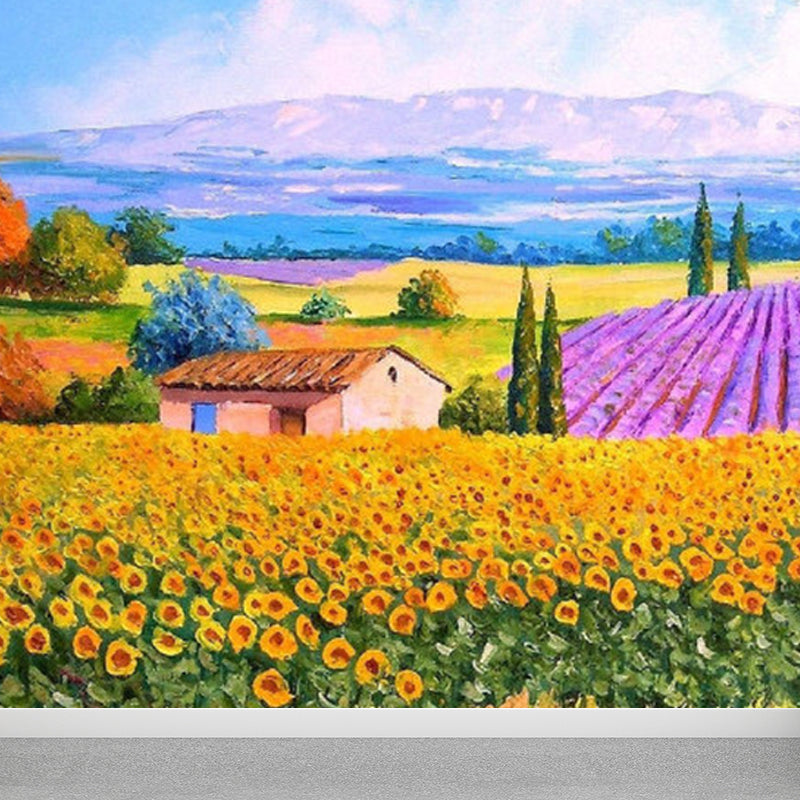 Classic Natural Landscape Mural Decal Light Color Decorative Wall Decor for Kitchen Yellow Clearhalo 'Wall Decor' 'Wall Mural' 1922736