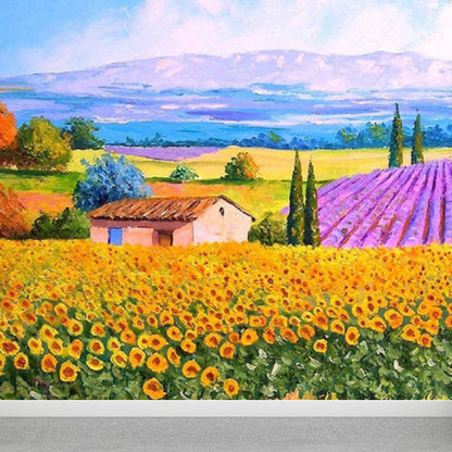 Classic Natural Landscape Mural Decal Light Color Decorative Wall Decor for Kitchen Yellow Clearhalo 'Wall Decor' 'Wall Mural' 1922736