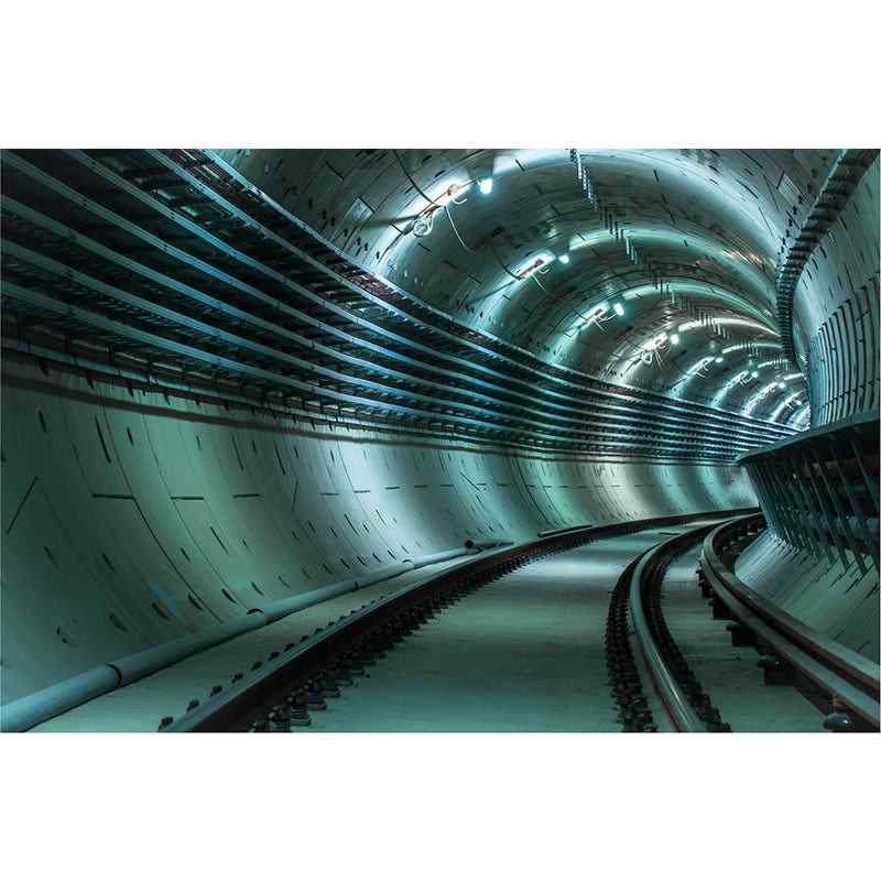 Photography Style Tunnel Mural Decal for Living Room, Pastel Color, Personalized Clearhalo 'Wall Decor' 'Wall Mural' 1922769