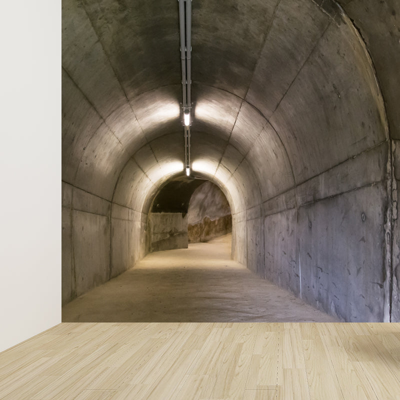 Photography Style Tunnel Mural Decal for Living Room, Pastel Color, Personalized Clearhalo 'Wall Decor' 'Wall Mural' 1922773