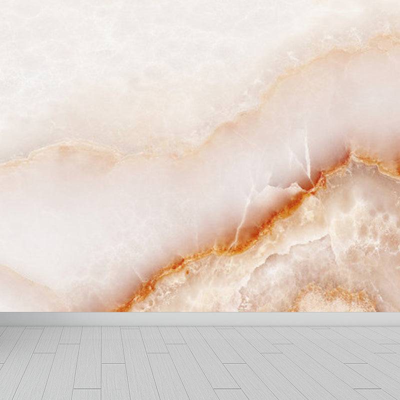 Light Color Marble Look Mural Wallpaper Texture Contemporary Stain Resistant Wall Art Brown Clearhalo 'Wall Decor' 'Wall Mural' 1922786