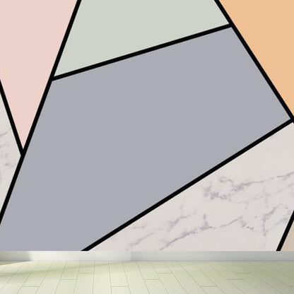 Non-Woven Decorative Wall Mural Modern Geometric Pattern Wall Covering for Guest Room Purple Clearhalo 'Wall Decor' 'Wall Mural' 1922836