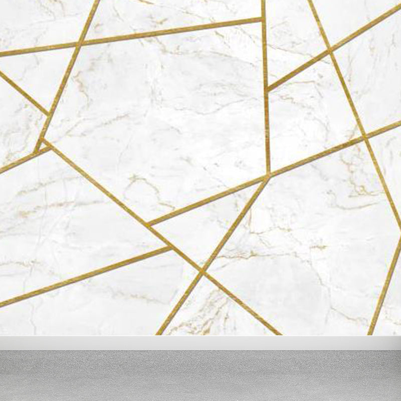 Non-Woven Decorative Wall Mural Modern Geometric Pattern Wall Covering for Guest Room White Clearhalo 'Wall Decor' 'Wall Mural' 1922841