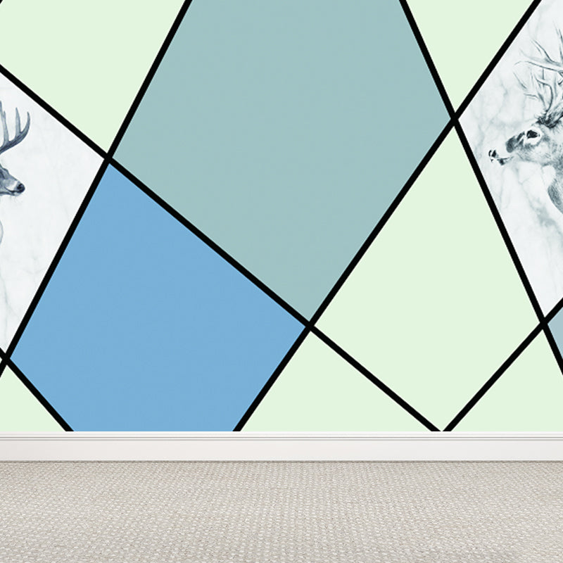 Non-Woven Decorative Wall Mural Modern Geometric Pattern Wall Covering for Guest Room Clearhalo 'Wall Decor' 'Wall Mural' 1922847