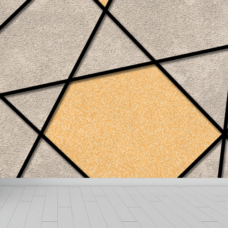 Non-Woven Decorative Wall Mural Modern Geometric Pattern Wall Covering for Guest Room Brown Clearhalo 'Wall Decor' 'Wall Mural' 1922856