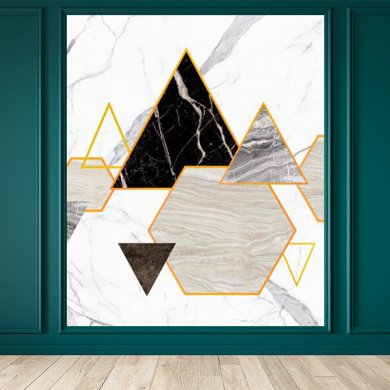 Light Color Abstract Print Mural Wallpaper Moisture-Proof Wall Art for Dining Room Grey Clearhalo 'Wall Decor' 'Wall Mural' 1922876