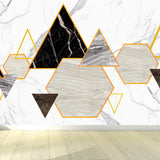 Light Color Abstract Print Mural Wallpaper Moisture-Proof Wall Art for Dining Room