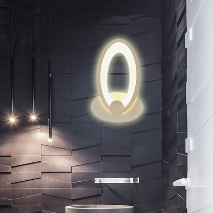 Egg Shaped Wall Light Simple Style Acrylic LED Wall Sconce in White for Bedside White Oval Clearhalo 'Wall Lamps & Sconces' 'Wall Lights' Lighting' 192308