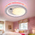 Circle Kid Bedroom Ceiling Light Fixture Acrylic Art Deco LED Flush Ceiling Lights Pink Clearhalo 'Ceiling Lights' 'Close To Ceiling Lights' 'Close to ceiling' 'Flush mount' Lighting' 192407