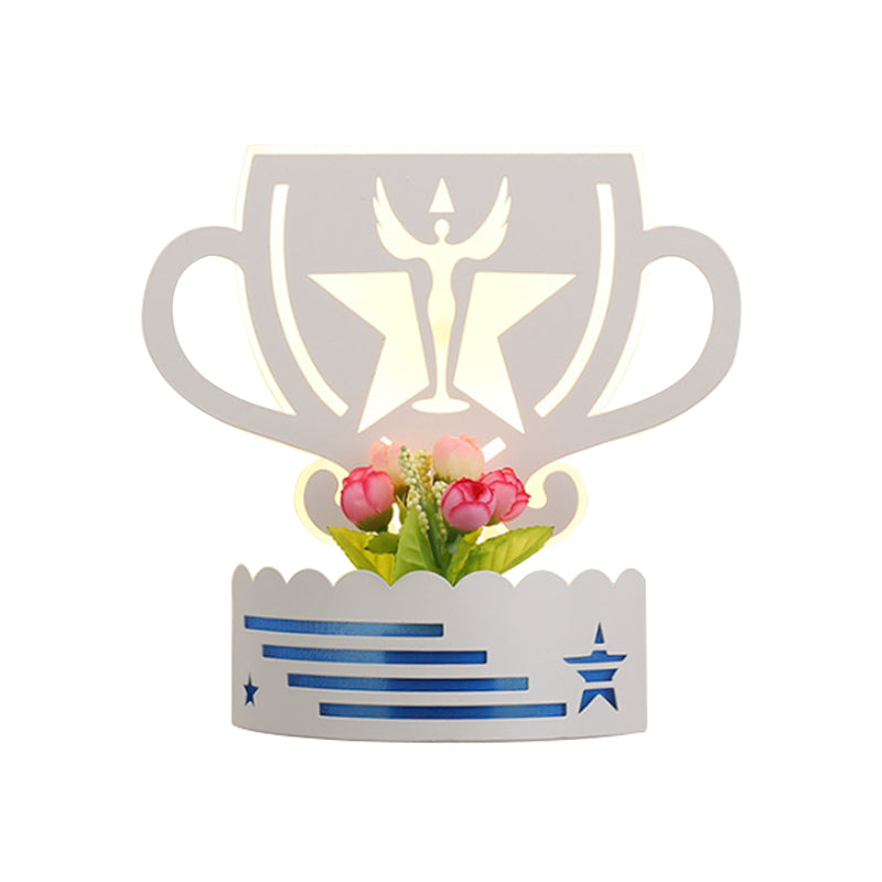 Slim LED Wall Light with Shelf Decorative Acrylic Sconce Light in White for Adult Bedroom Clearhalo 'Wall Lamps & Sconces' 'Wall Lights' Lighting' 192510