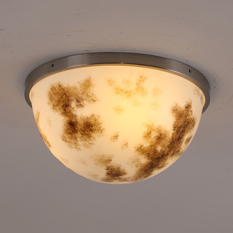 Bedroom Bowl Flush Ceiling Light Fixture Acrylic Contemporary Flush Mount Ceiling Light Satin Nickel F Clearhalo 'Ceiling Lights' 'Close To Ceiling Lights' 'Close to ceiling' 'Flush mount' Lighting' 192603