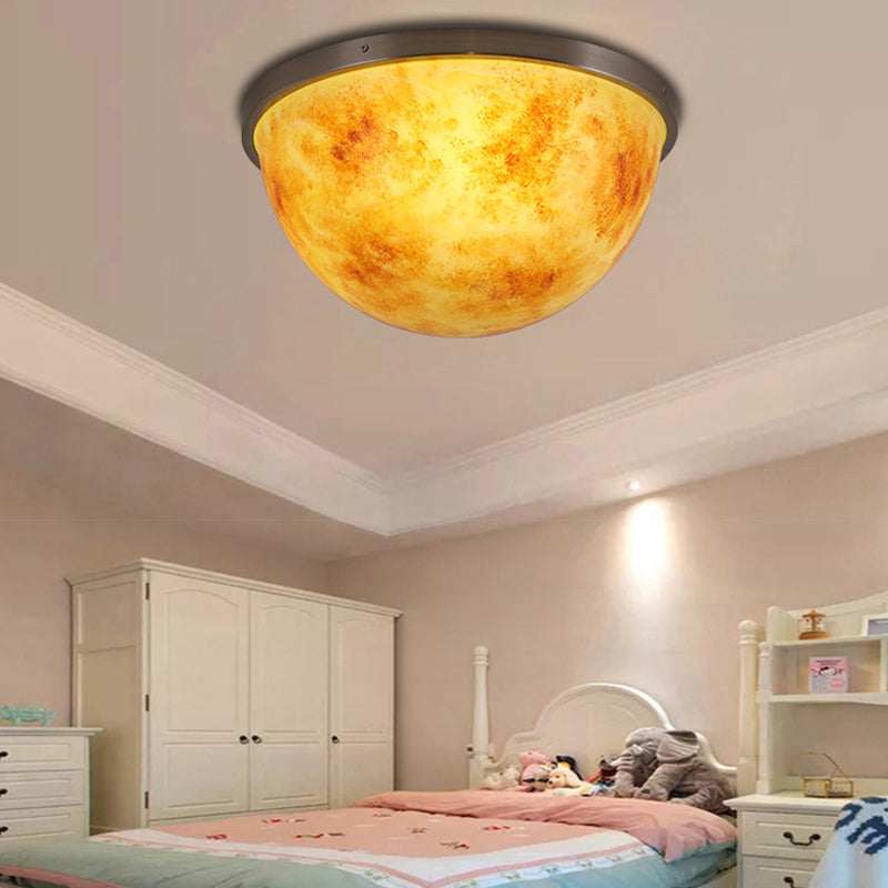 Bedroom Bowl Flush Ceiling Light Fixture Acrylic Contemporary Flush Mount Ceiling Light Satin Nickel G Clearhalo 'Ceiling Lights' 'Close To Ceiling Lights' 'Close to ceiling' 'Flush mount' Lighting' 192610