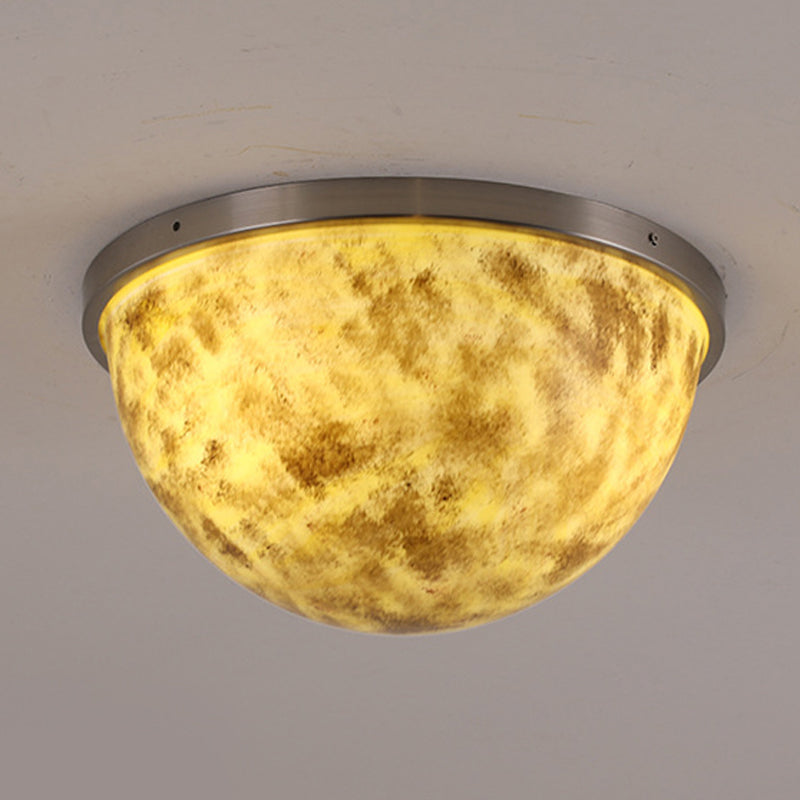 Bedroom Bowl Flush Ceiling Light Fixture Acrylic Contemporary Flush Mount Ceiling Light Satin Nickel H Clearhalo 'Ceiling Lights' 'Close To Ceiling Lights' 'Close to ceiling' 'Flush mount' Lighting' 192613