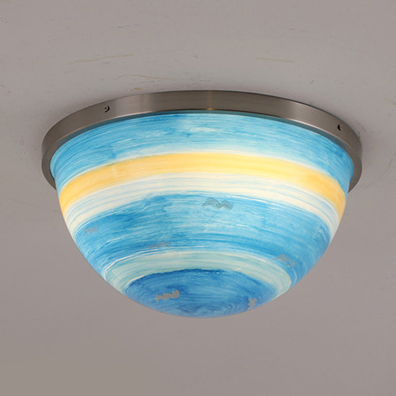 Bedroom Bowl Flush Ceiling Light Fixture Acrylic Contemporary Flush Mount Ceiling Light Satin Nickel J Clearhalo 'Ceiling Lights' 'Close To Ceiling Lights' 'Close to ceiling' 'Flush mount' Lighting' 192622