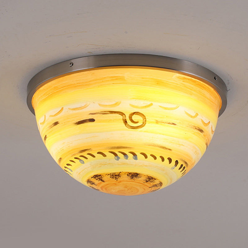 Bedroom Bowl Flush Ceiling Light Fixture Acrylic Contemporary Flush Mount Ceiling Light Satin Nickel C Clearhalo 'Ceiling Lights' 'Close To Ceiling Lights' 'Close to ceiling' 'Flush mount' Lighting' 192625