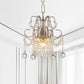 Champagne Curving Arm Chandelier Crystal Teardrop Chandelier for Living Room Clearhalo 'Ceiling Lights' 'Chandeliers' 'Modern Chandeliers' 'Modern' Lighting' 1926851