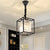 Cube Metal Cage Pendant Light Crystal Ceiling Light for Dining Room Black Clearhalo 'Ceiling Lights' 'Chandeliers' 'Modern Chandeliers' 'Modern' Lighting' 1926895