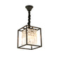 Cube Metal Cage Pendant Light Crystal Ceiling Light for Dining Room Clearhalo 'Ceiling Lights' 'Chandeliers' 'Modern Chandeliers' 'Modern' Lighting' 1926897