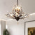 Candle Bare Bulb Metal Chandelier Crystal Teardrop Chandelier with Crystal Ball Final 7 Black Clearhalo 'Ceiling Lights' 'Chandeliers' 'Modern Chandeliers' 'Modern' Lighting' 1926941