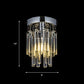 Crystal Bar Flush Mount Light Round Chrome Bare Bulb Flushmount Ceiling Light Clearhalo 'Ceiling Lights' 'Close To Ceiling Lights' 'Close to ceiling' 'Flush mount' Lighting' 1926998