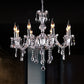 Glam Candle-Style Curving Arm Chandelier Crystal Strands Chandelier in Chrome Finish Clearhalo 'Ceiling Lights' 'Chandeliers' Lighting' options 1927012