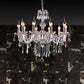 Glam Candle-Style Curving Arm Chandelier Crystal Strands Chandelier in Chrome Finish Clearhalo 'Ceiling Lights' 'Chandeliers' Lighting' options 1927016