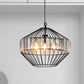 Crystal Block Pendant Ceiling Light Black Geometric Metal Cage Pendant Light Clearhalo 'Art Deco Pendants' 'Cast Iron' 'Ceiling Lights' 'Ceramic' 'Crystal' 'Industrial Pendants' 'Industrial' 'Metal' 'Middle Century Pendants' 'Pendant Lights' 'Pendants' 'Tiffany' Lighting' 1927084