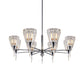 Cone Clear Crystal Shade Chandelier Metal Straight Arm Chandelier in Chrome 8 Chrome Clearhalo 'Ceiling Lights' 'Chandeliers' 'Modern Chandeliers' 'Modern' Lighting' 1927193