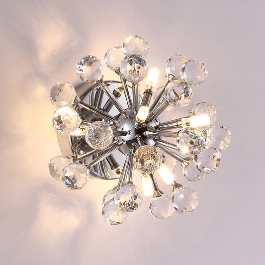 Sputnik Flushmount Light Crystal Ball Ceiling Light in Polished Chrome Clearhalo 'Modern wall lights' 'Modern' 'Wall Lamps & Sconces' 'Wall Lights' Lighting' 1927215
